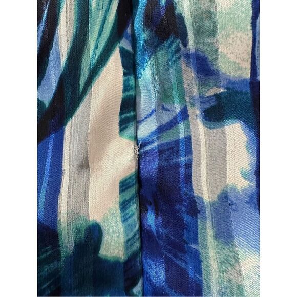 Luxe Carmen Marco Valvo fully lined blue teal sleeveless dress size 10 #40-1023 - Picture 7 of 9